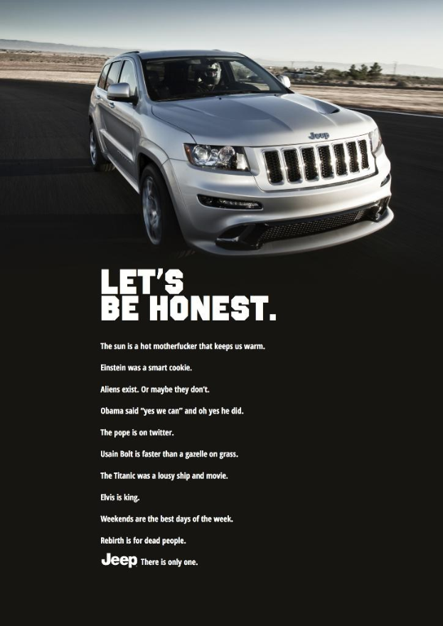 Ein Auto mit darunter gesetzter Text in einem bearbeiteten Bild.