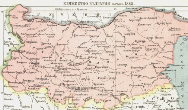 Ein Plakat mit einer detaillierten Karte der Ukraine innerhalb des Russischen Reiches von 1885, versehen mit Text und Zahlen.