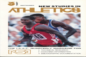 Cover eines Buches namens "New Studies in Athletics September 1987" mit zwei Personen auf dem Titelbild.