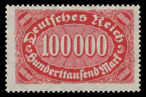 Roter Stempel mit 'Deutsches Reich'-Text auf schwarzem Hintergrund.